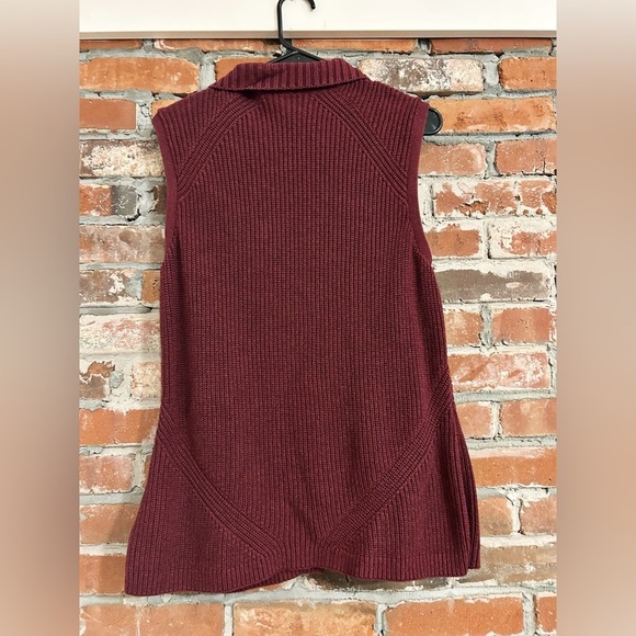 Pendleton Cable Knit Cashmere Blend Burgundy Knit Vest Size L - Picture 6 of 7